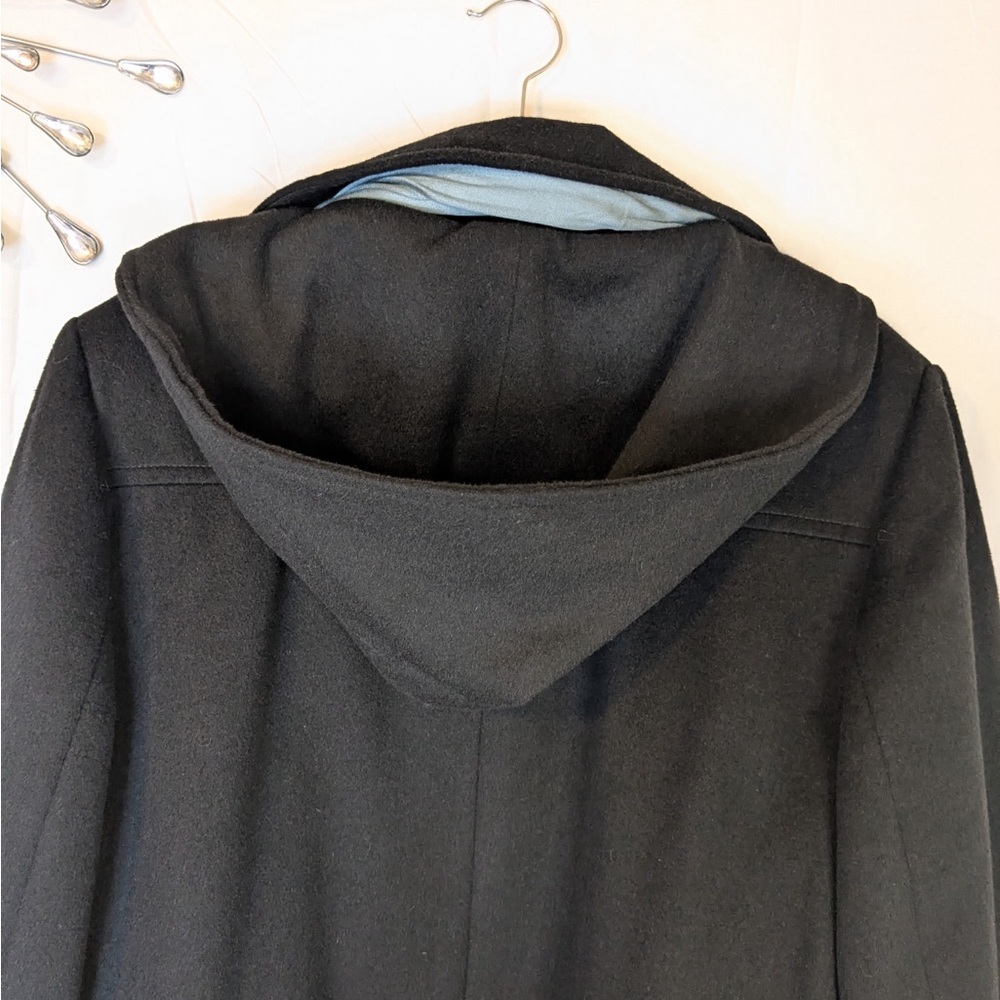 Warm & Cozy Jones New York Women’s Black Long Coat With Hood Size 18W - Picture 3 of 15